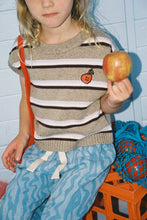 Load image into Gallery viewer, Organic Stripe Apple Knit Vest - Oatmilk