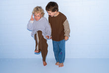 Load image into Gallery viewer, Organic Stripe Sleeve Knit Pull Over - Espresso