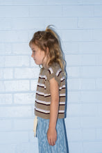 Load image into Gallery viewer, Organic Stripe Apple Knit Vest - Oatmilk
