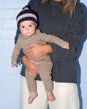 Load image into Gallery viewer, Organic Striped Pixie Knit Beanie - Plum &amp; Haze
