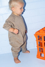 Load image into Gallery viewer, Organic Speckle Knit Zipper Starsuit - Oatmilk