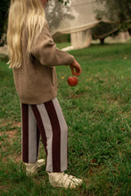 Load image into Gallery viewer, Organic Striped Knit Pants - Plum &amp; Haze