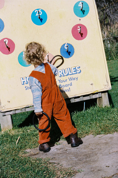 Organic Cord Overalls - Brick
