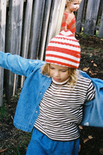 Load image into Gallery viewer, Organic Essential Stripe LS Knit Tee - Espresso