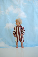 Load image into Gallery viewer, Organic Knitted Stripe Romper - Maroon