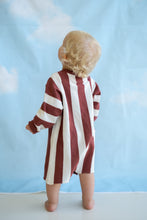 Load image into Gallery viewer, Organic Knitted Stripe Romper - Maroon