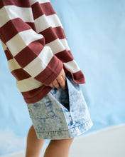 Load image into Gallery viewer, Organic Knitted Striped LS Tee - Maroon