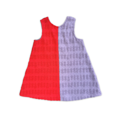 Bubble Terry Towelling Dress - Fiesta & Mauve