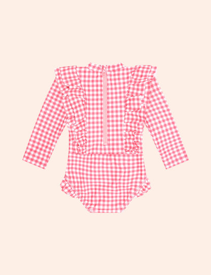 Cherry Bow Gingham Frill Swimsuit