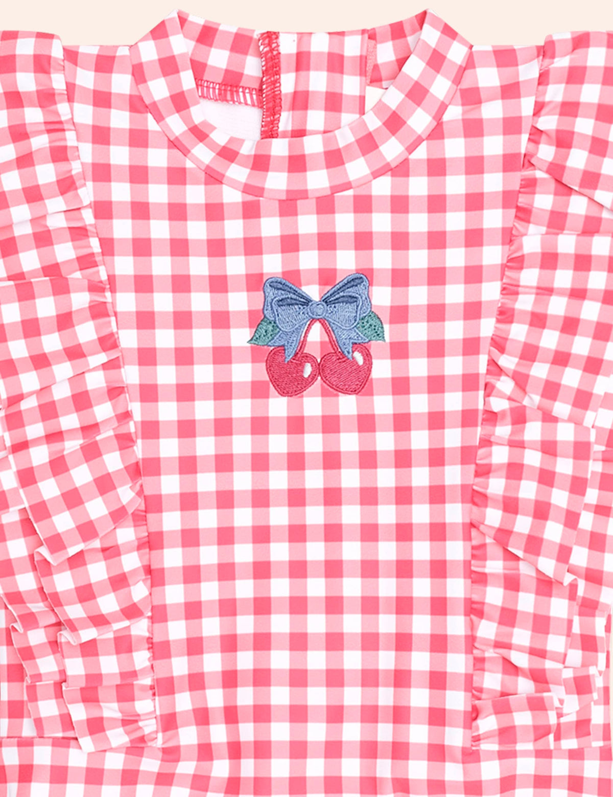 Cherry Bow Gingham Frill Swimsuit