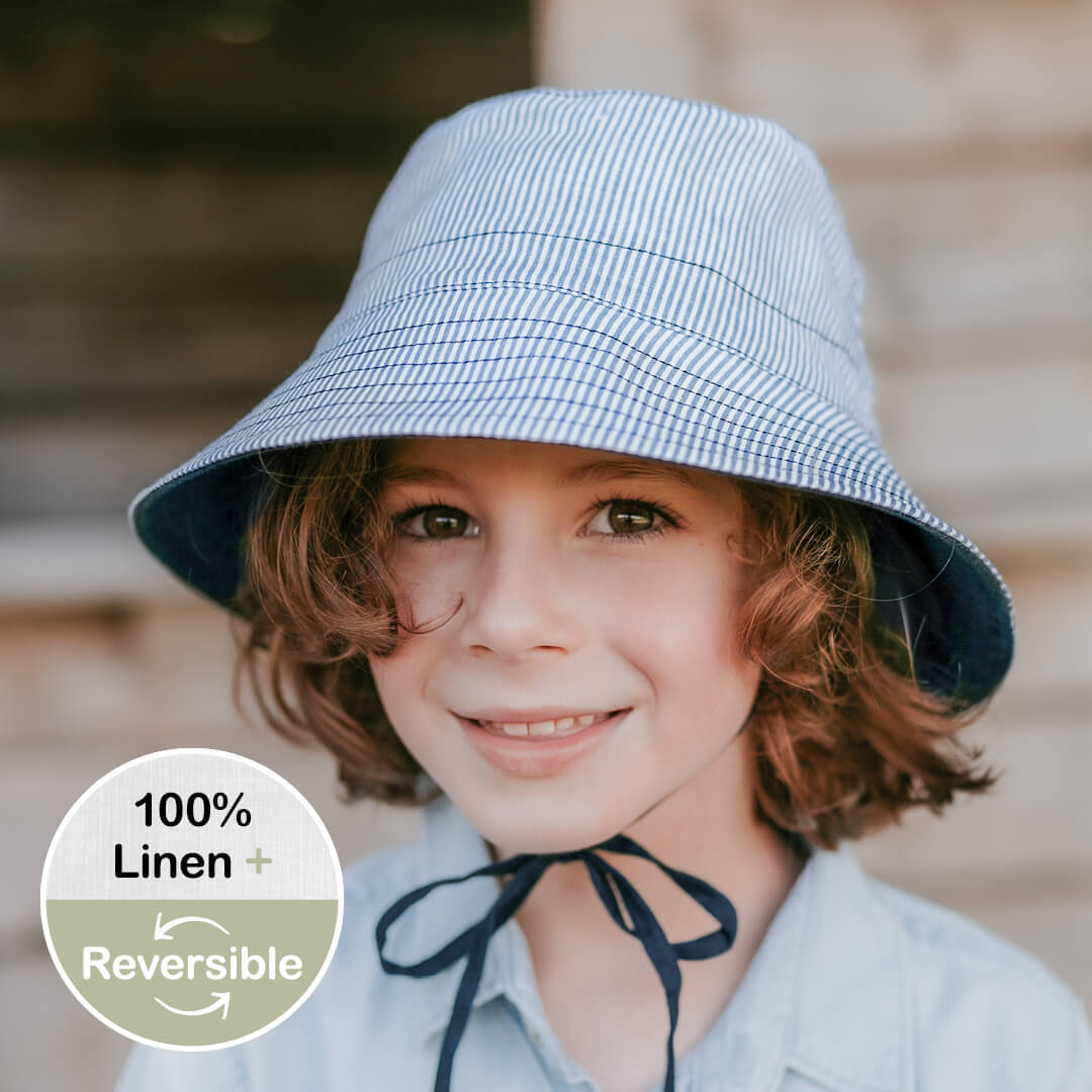 'Explorer' Reversible Classic Bucket Hat | Charlie/Indigo