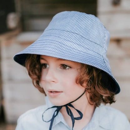 'Explorer' Reversible Classic Bucket Hat | Charlie/Indigo