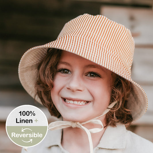 'Explorer' Reversible Classic Bucket Hat | Frankie/Flax