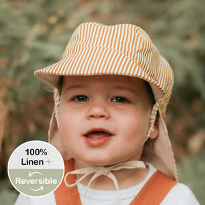 Lounger' Baby Reversible Flap Sun Hat | Frankie/Flax