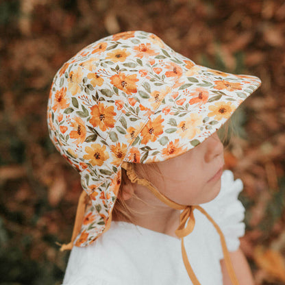 'Lounger' Baby Reversible Flap Sun Hat | Margaret/Maize