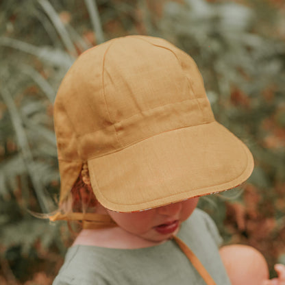 'Lounger' Baby Reversible Flap Sun Hat | Margaret/Maize