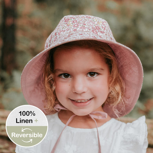 'Wander' Reversible Panelled Bucket Hat | Ramble/Rosa SIZE 6-13YR
