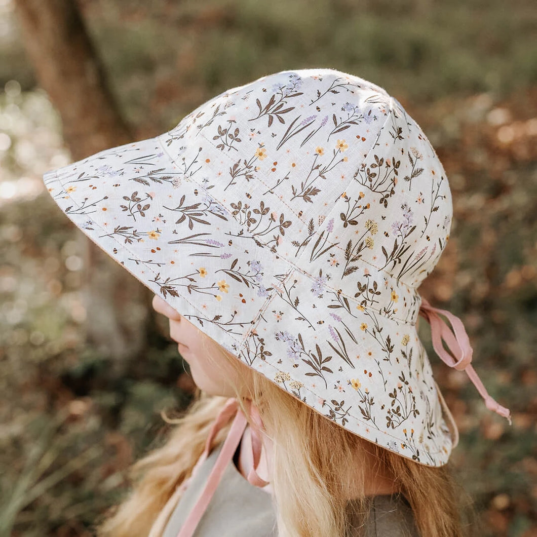 'Wanderer' Reversible Panelled Bucket Hat | Provence/Rosa