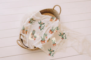 Happy Cactus | Organic Muslin Swaddle