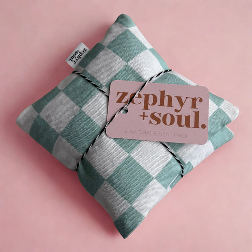 Soft Green Check Heat Pack