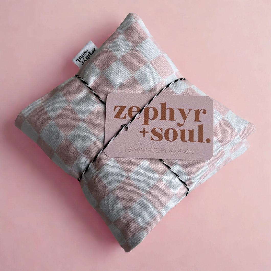 Baby Pink Check Heat Pack
