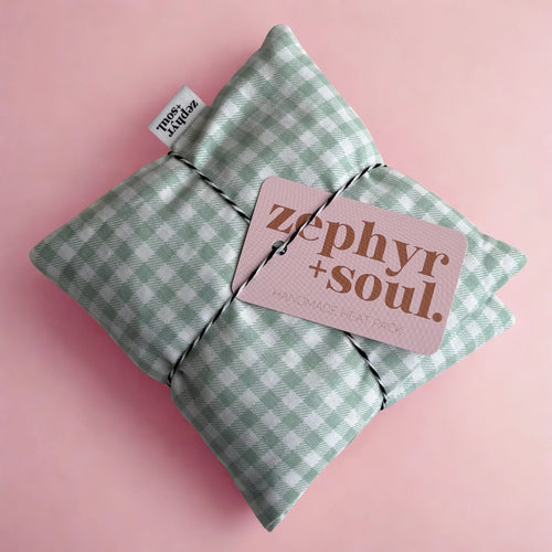 Soft Green Gingham Heat Pack