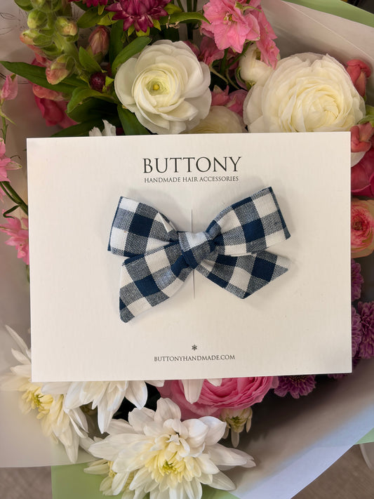 Big Sister Bow | Navy Gingham