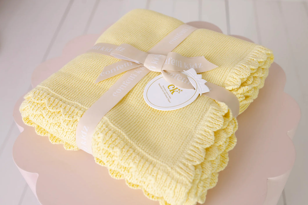 Heritage Knit Blanket | Buttercream