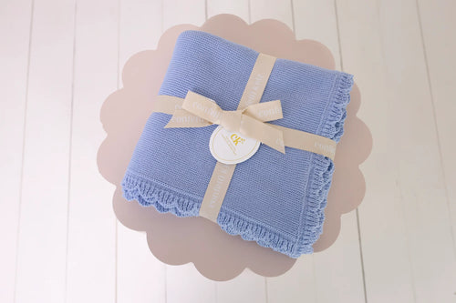 Heritage Knit Blanket | Cloud Blue