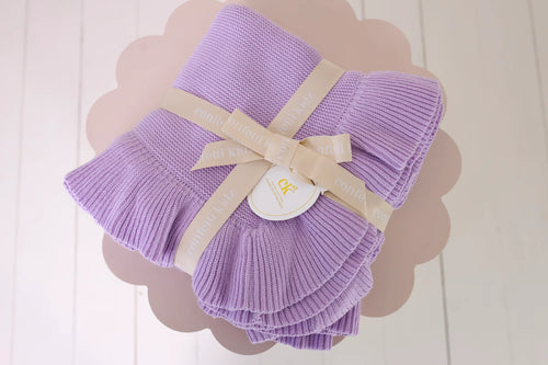 Frilly Knit Blanket | Lilac