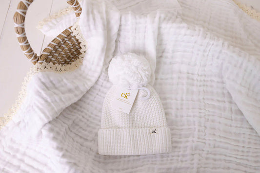 Baby Knit Beanie Milk