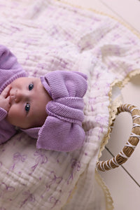 Oversized Knit Top Knot | Lilac