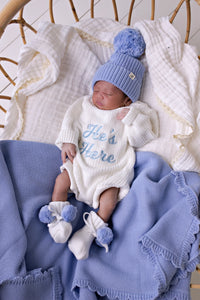 He's Here Chunky Knit Romper