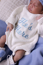 Load image into Gallery viewer, He&#39;s Here Chunky Knit Romper