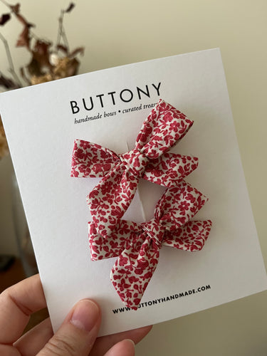 Piggy Bows - Berry Red