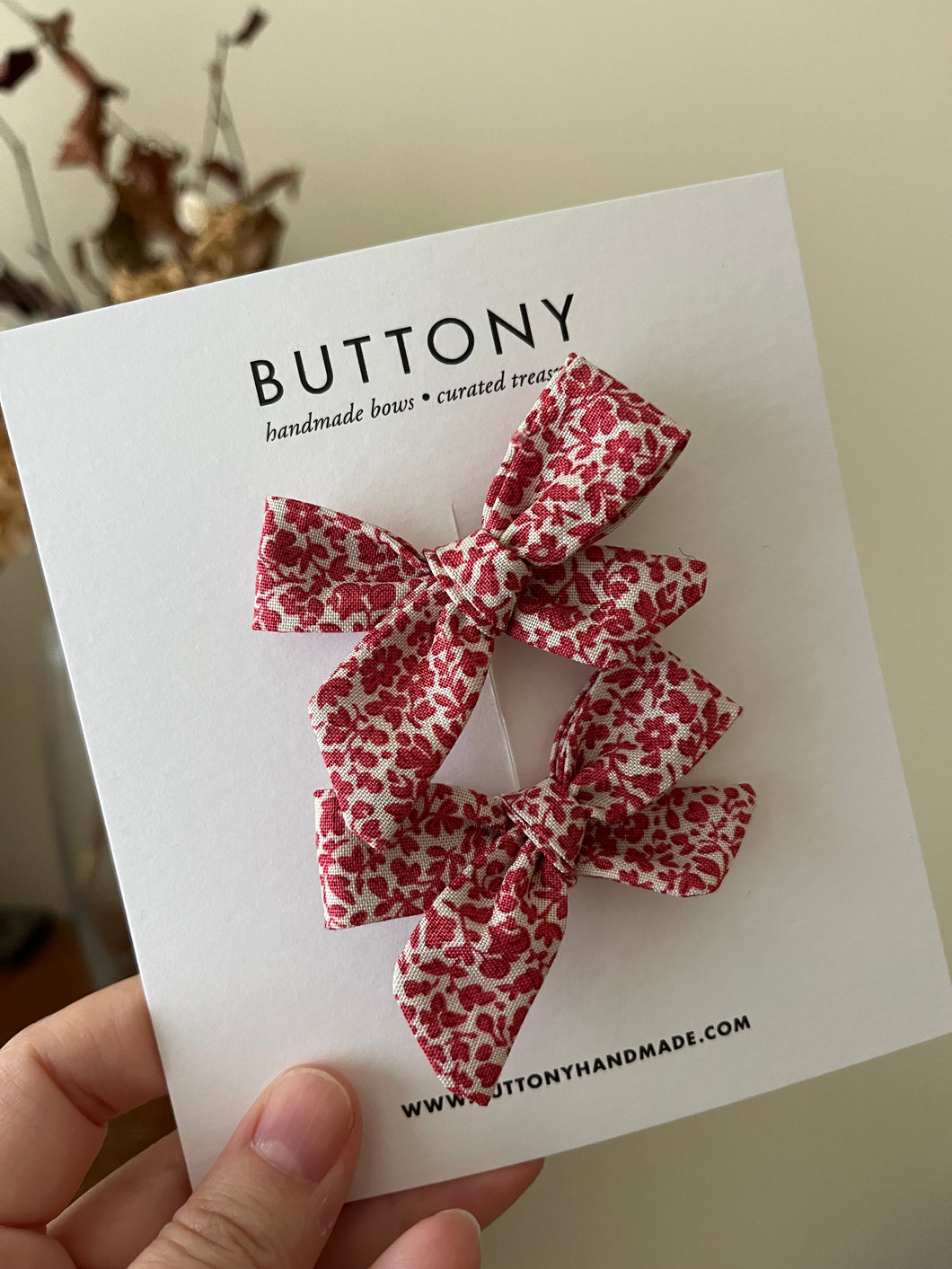 Piggy Bows - Berry Red
