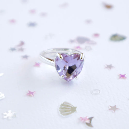 Purple Heart of the Ocean Ring