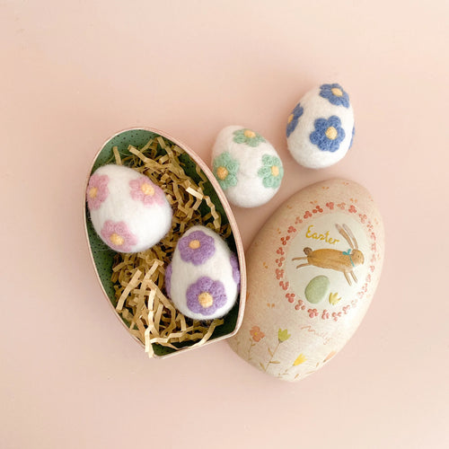 Felt Easter Eggs | Flowers 4pc