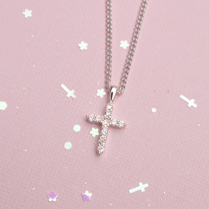 Diamonte Cross Necklace
