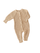 Load image into Gallery viewer, Classic Knit Romper | Wheat SIZE 6-12M