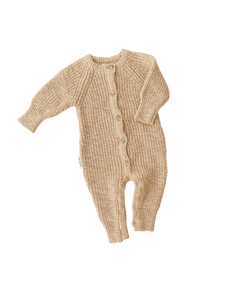 Classic Knit Romper | Wheat SIZE 6-12M