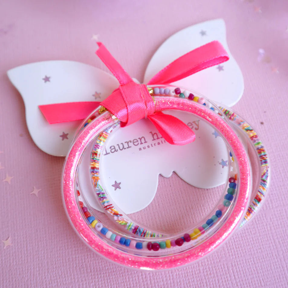 Bright Pink Glitter Bracelets