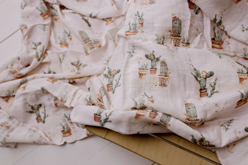 Happy Cactus | Organic Muslin Swaddle