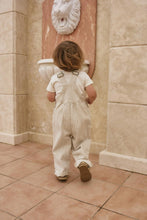 Load image into Gallery viewer, Cecil Overall - Fine Vertical Stripe Sandy Brown/Cloud