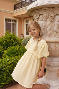 PRE ORDER Organic Cotton Muslin Phillipa Dress - Sunshine
