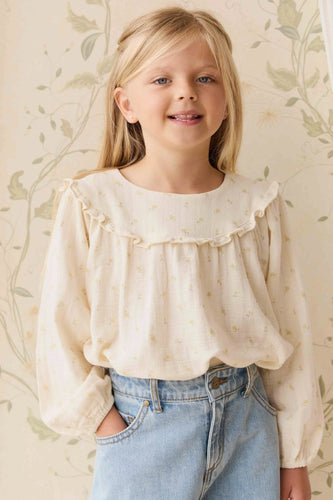 PRE ORDER Organic Cotton Muslin Amira Blouse - Vintage Ditsy