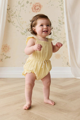PRE ORDER Organic Cotton Muslin Luciana Playsuit - Sunshine