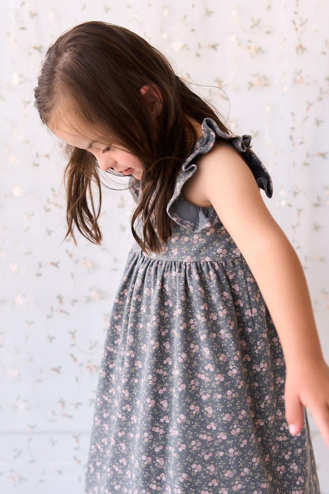 Organic Cotton Sienna Dress | Rosalie Floral Lava SIZE 6-12M and 5YR