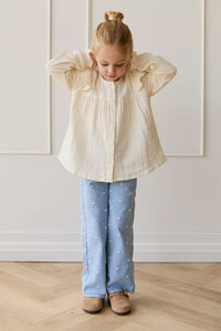 Organic Cotton Muslin Ava Blouse - Parchment