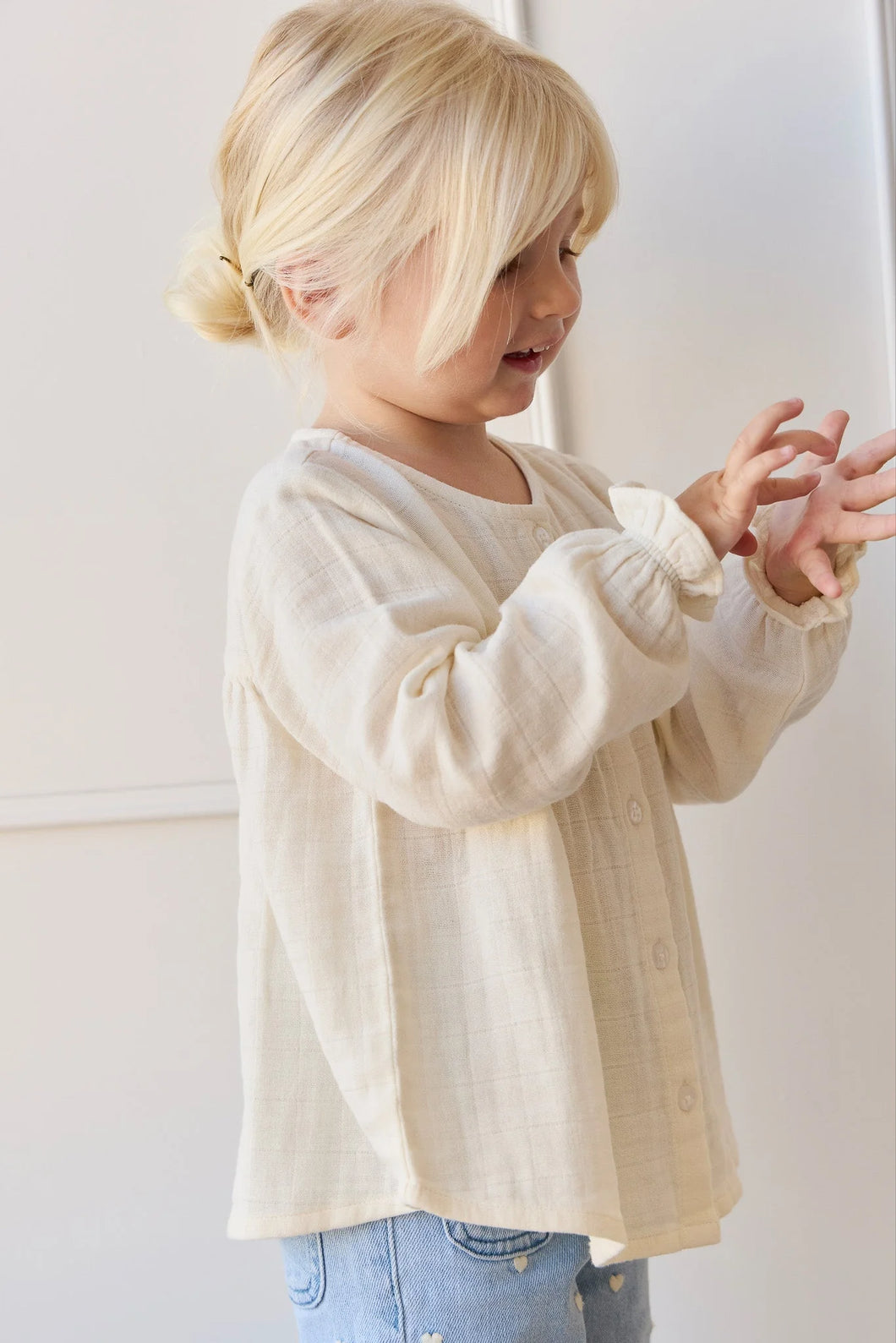 Organic Cotton Muslin Eloise Top - Parchment